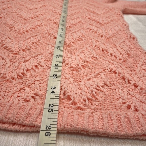 Talbots Pointelle Crewneck Pink Pullover Sweater - Picture 8 of 9